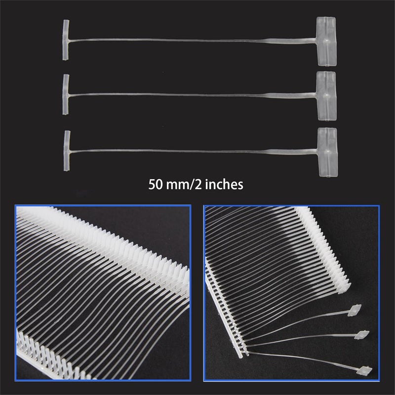 Perco 5,000 Pieces 50mm [2 Inches] Regular Clear Plastic Tag Barbs T Mould Attachments - Fits Well with Standard Tagging Gun Suitable for Clothing Price Tags and Labels That Works Great - Image 2
